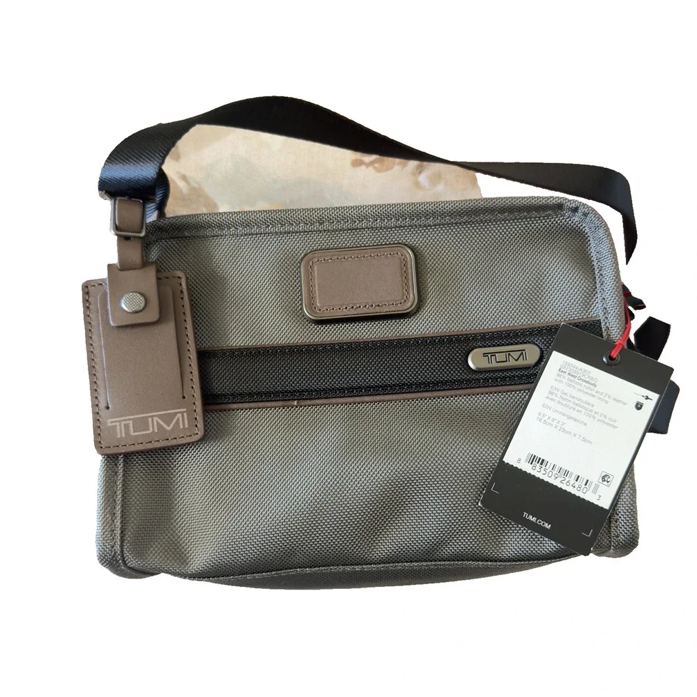 NEW Tumi GEN 4.3 EAST WEST 9.0” Sling Crossbody - CASTLEROCK GRAY & BROWN